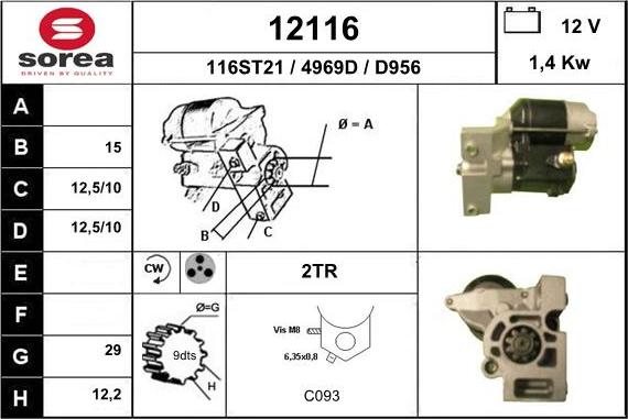 EAI 12116 - Starter autospares.lv