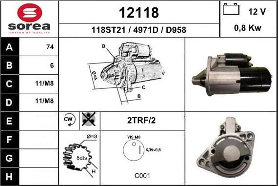 EAI 12118 - Starter autospares.lv