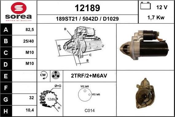 EAI 12189 - Starter autospares.lv