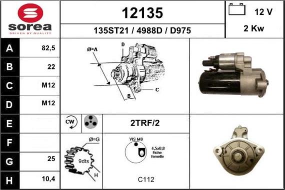 EAI 12135 - Starter autospares.lv