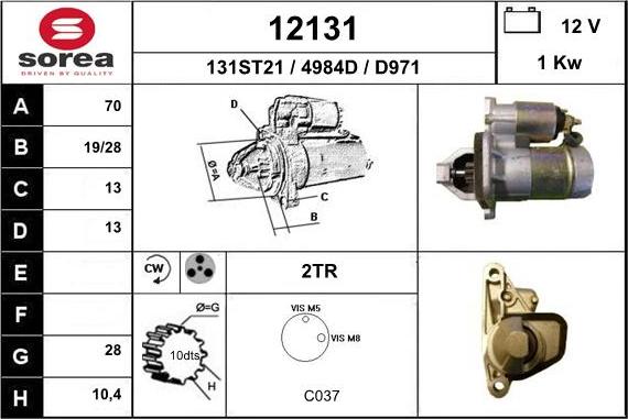 EAI 12131 - Starter autospares.lv
