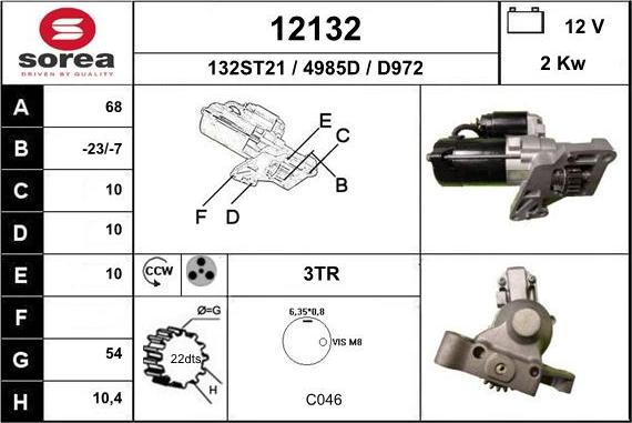 EAI 12132 - Starter autospares.lv