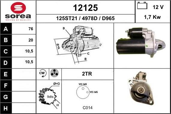 EAI 12125 - Starter autospares.lv