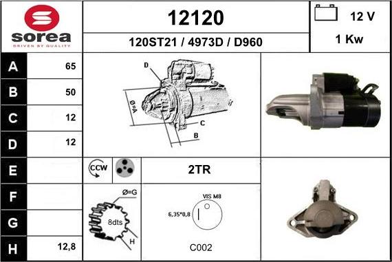 EAI 12120 - Starter autospares.lv