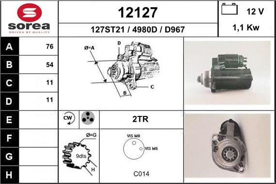 EAI 12127 - Starter autospares.lv