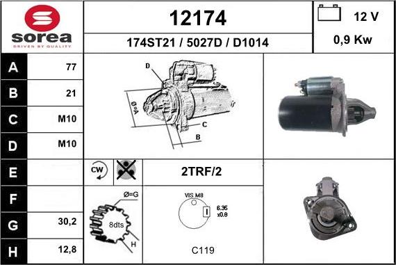 EAI 12174 - Starter autospares.lv