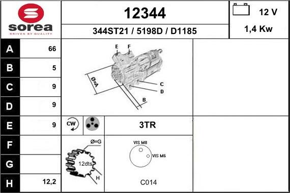 EAI 12344 - Starter autospares.lv