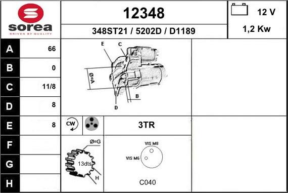 EAI 12348 - Starter autospares.lv