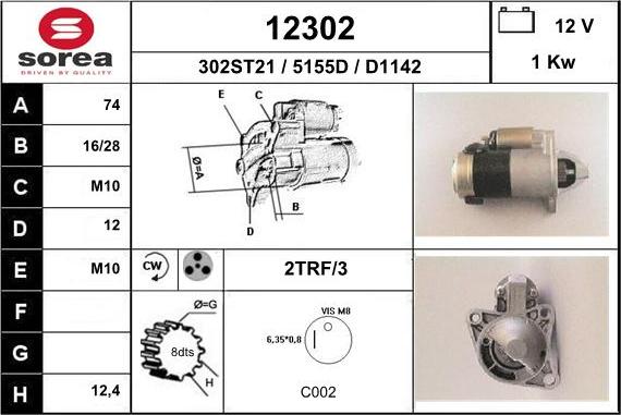 EAI 12302 - Starter autospares.lv