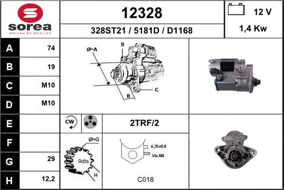 EAI 12328 - Starter autospares.lv