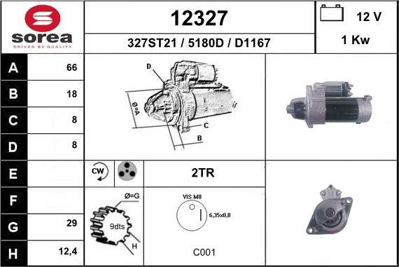 EAI 12327 - Starter autospares.lv