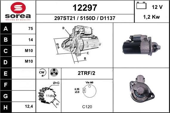 EAI 12297 - Starter autospares.lv