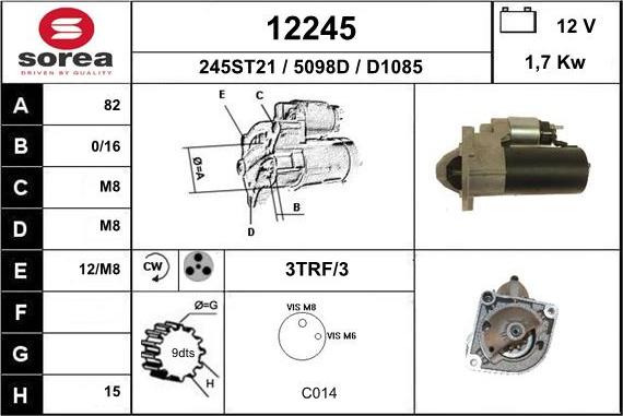 EAI 12245 - Starter autospares.lv