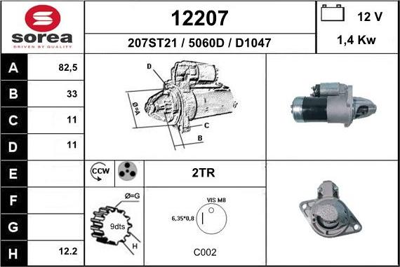 EAI 12207 - Starter autospares.lv