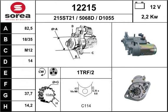 EAI 12215 - Starter autospares.lv