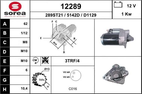 EAI 12289 - Starter autospares.lv