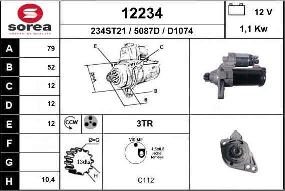 EAI 12234 - Starter autospares.lv