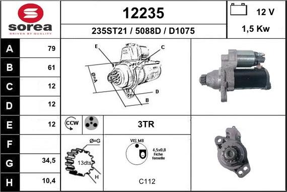 EAI 12235 - Starter autospares.lv