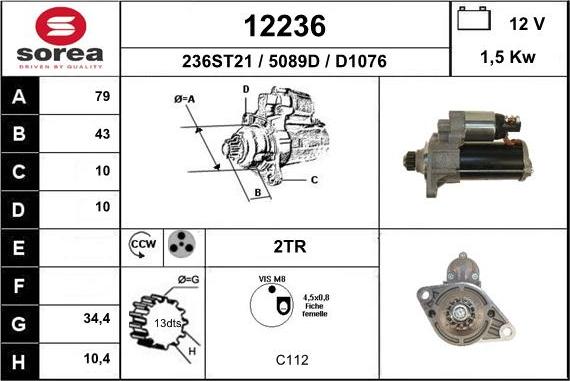 EAI 12236 - Starter autospares.lv