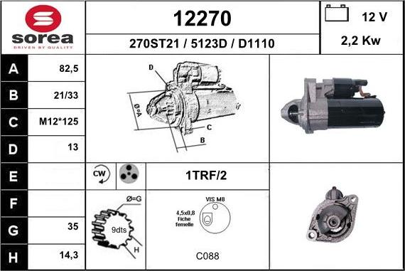 EAI 12270 - Starter autospares.lv