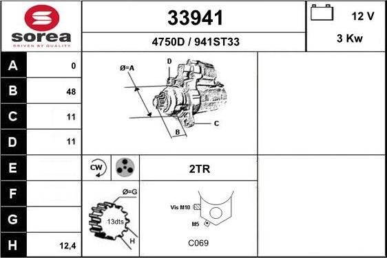 EAI 33941 - Starter autospares.lv