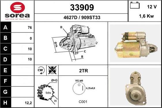 EAI 33909 - Starter autospares.lv