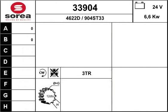 EAI 33904 - Starter autospares.lv