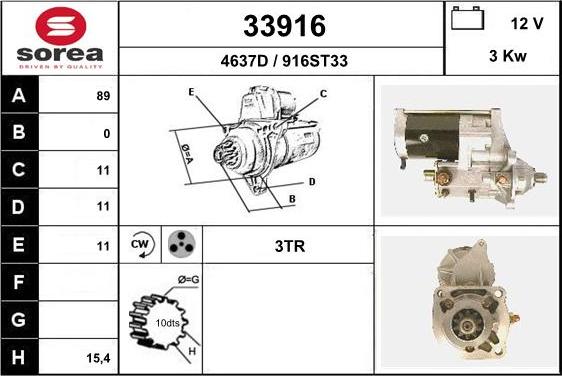 EAI 33916 - Starter autospares.lv