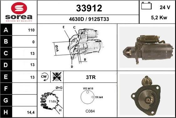 EAI 33912 - Starter autospares.lv