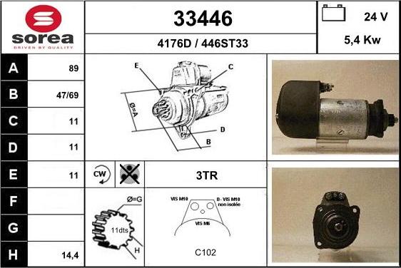 EAI 33446 - Starter autospares.lv