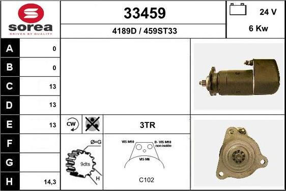 EAI 33459 - Starter autospares.lv