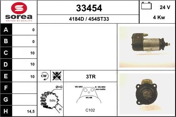 EAI 33454 - Starter autospares.lv