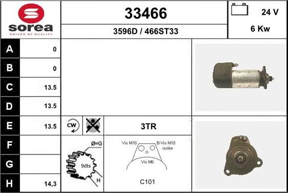 EAI 33466 - Starter autospares.lv