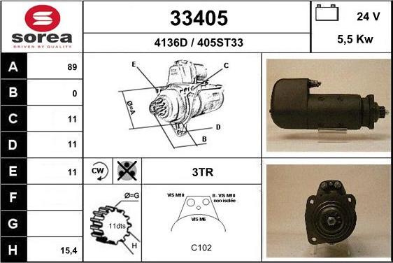 EAI 33405 - Starter autospares.lv