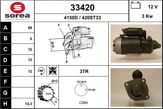 EAI 33420 - Starter autospares.lv