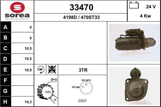 EAI 33470 - Starter autospares.lv