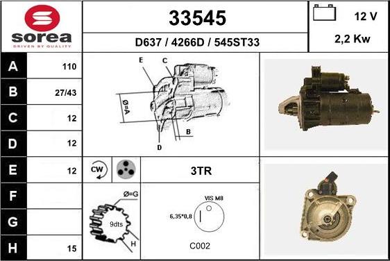 EAI 33545 - Starter autospares.lv