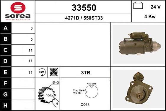 EAI 33550 - Starter autospares.lv