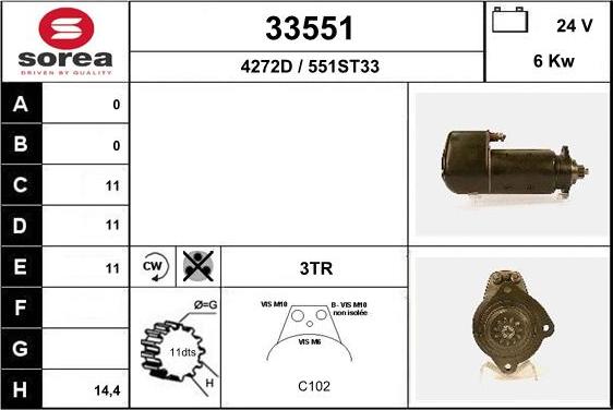 EAI 33551 - Starter autospares.lv