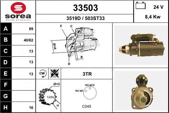 EAI 33503 - Starter autospares.lv