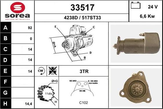 EAI 33517 - Starter autospares.lv