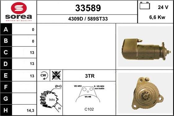 EAI 33589 - Starter autospares.lv