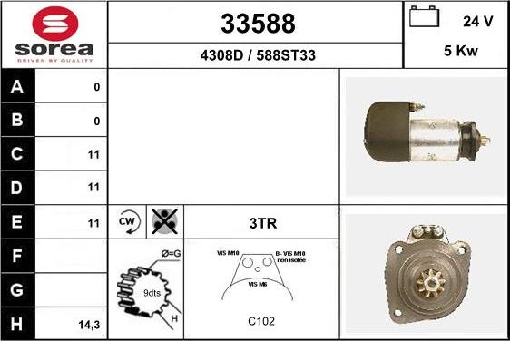 EAI 33588 - Starter autospares.lv