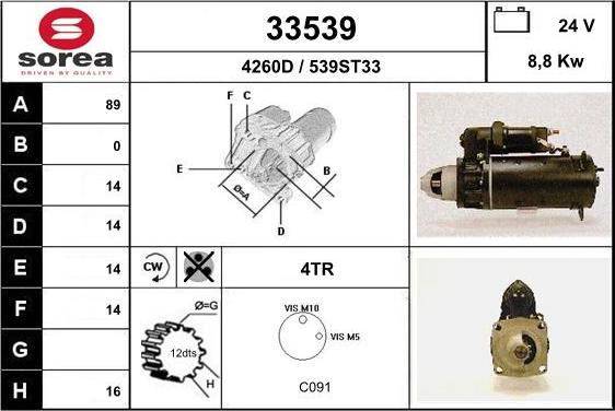 EAI 33539 - Starter autospares.lv