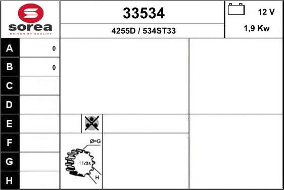 EAI 33534 - Starter autospares.lv