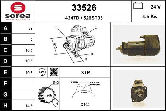 EAI 33526 - Starter autospares.lv