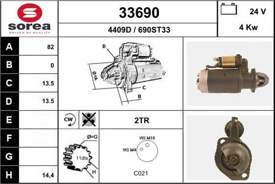EAI 33690 - Starter autospares.lv