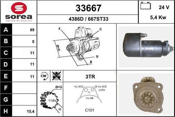 EAI 33667 - Starter autospares.lv