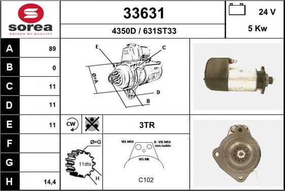 EAI 33631 - Starter autospares.lv