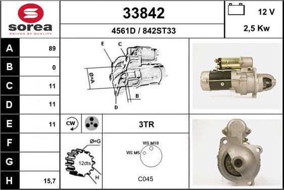 EAI 33842 - Starter autospares.lv